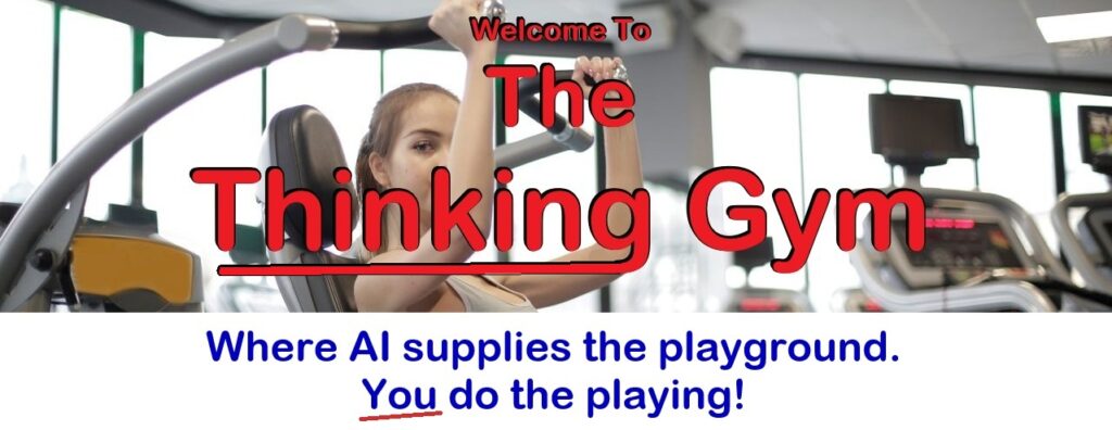 The Thinking Gym Header -- young woman working out at the gym